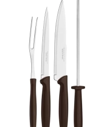 Imagem de capa de Conjunto Churrasco Inox Marron 4 Peças Plenus - Tramontina